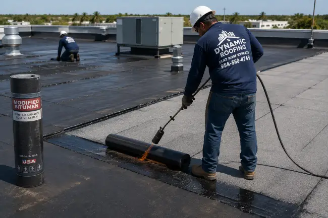 Flat commercial roofing