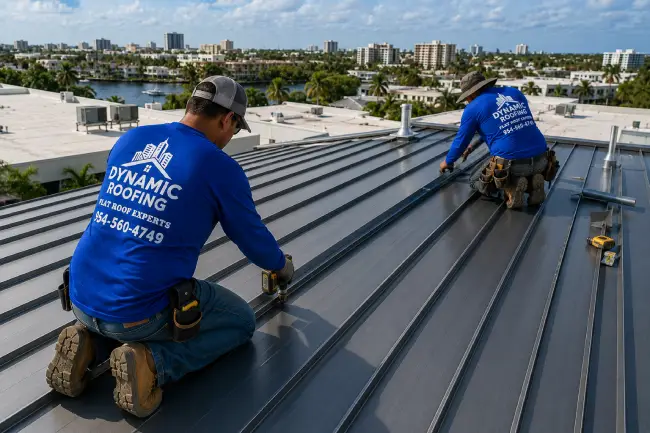 Metal commercial roofing